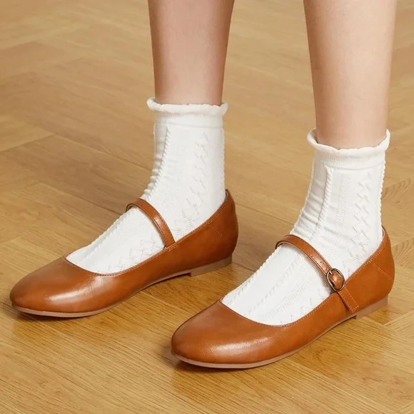 Brown Mary Jane Flats - Picture 8 of 8